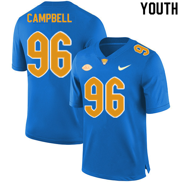 Youth #96 Jared Campbell Pitt Panthers College Football Jerseys Sale-New Royal